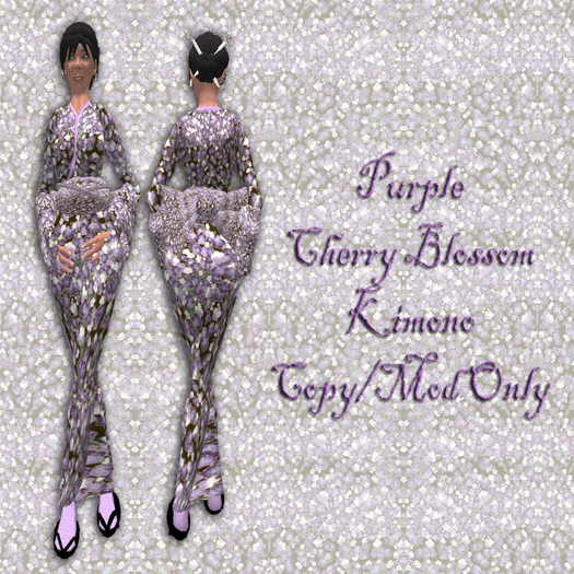 Purple Cherry Blossom Kimono