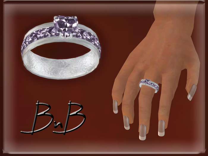 ::BnB:: Heart Amethyst ring~friendship~ one to give and both with resize script