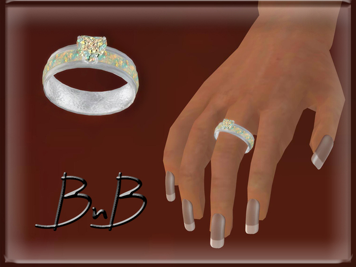 ::BnB:: Heart Opal ring~friendship~ one to give and both with resize script