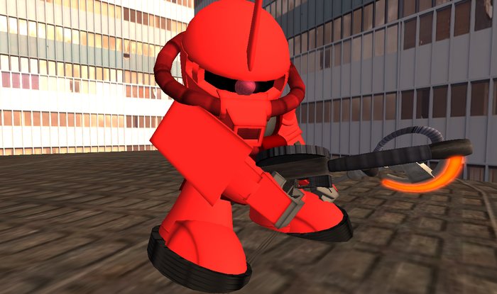 Tiny SD Gundam - MS-06 Char's Zaku II (copy/mod) by JiKun Aero