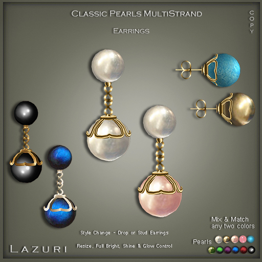 Lazuri Classic Pearls - Matching  Drop Earrings