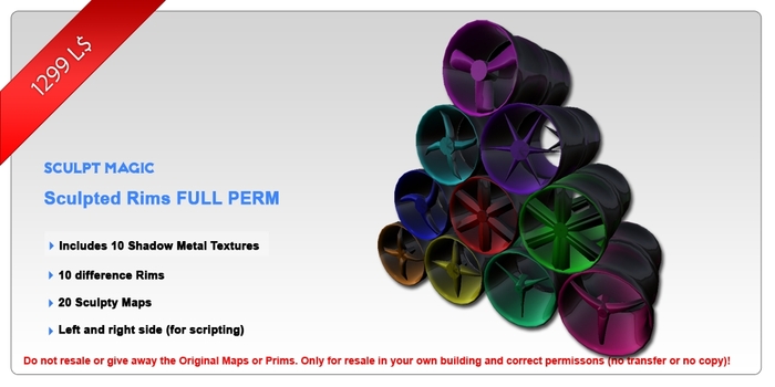 *Sculpt Magic* Sculpted Car Rim Rims Wheel FULL PERM