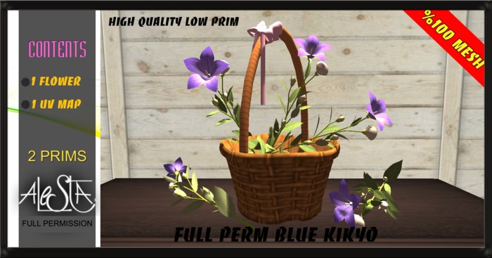 ALESTA << Mesh Blue Kikyo Flower Full Perm