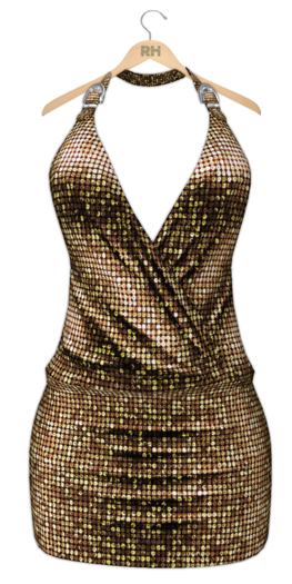 !Rebel Hope - Layla Mesh Dress Sequins Gold