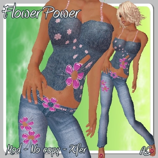 All Star Designs "Flower Power" Jeans set