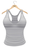 !Rebel Hope - Razor Back Tank Stripe White