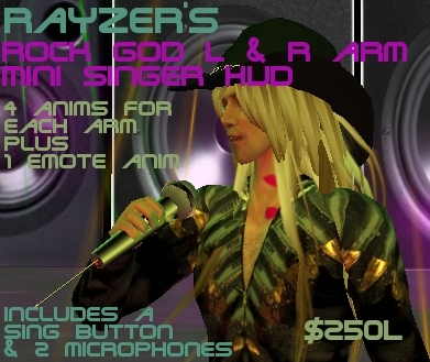 Rayzer's Rock God L & R Arm Singer Mini HUD boxed