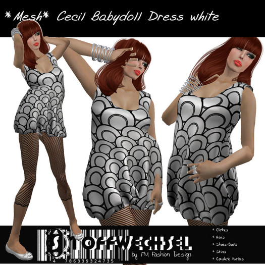 [Stoffwechsel] *Mesh* Cecil Baby Doll Dress white