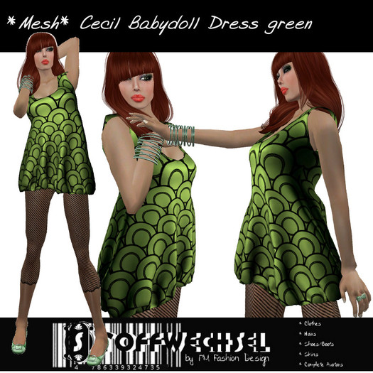 [Stoffwechsel] *Mesh* Cecil Baby Doll Dress green