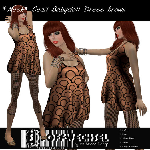 [Stoffwechsel] *Mesh* Cecil Baby Doll Dress brown
