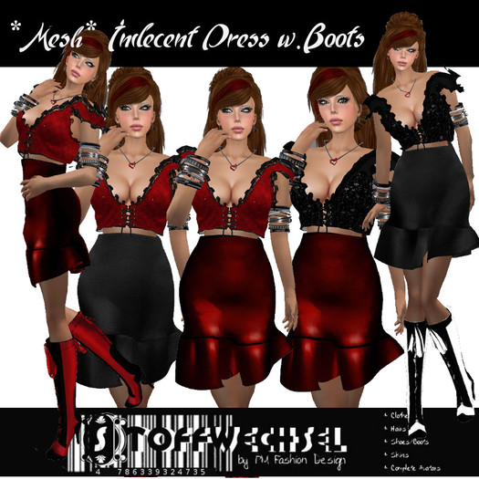 [Stoffwechsel] *Mesh* Indecent Dress Set (Top,Skirt&Boots)