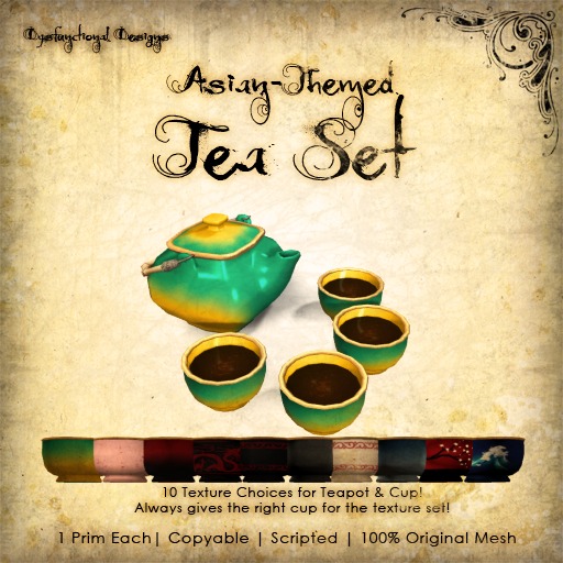 [DDD] Asian Themed Tea Set - 100% Mesh