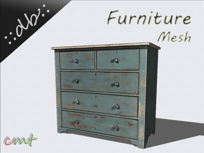 ::db furniture:: Blue Vintage Wooden Commode 