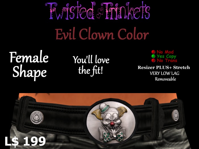 Evil Clown Color Belt (female)