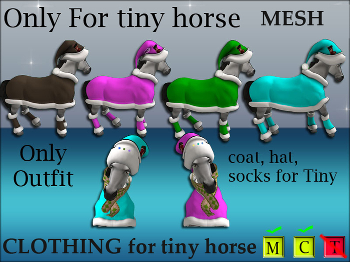 Clothing for Tiny Avatar Horse *Mesh*