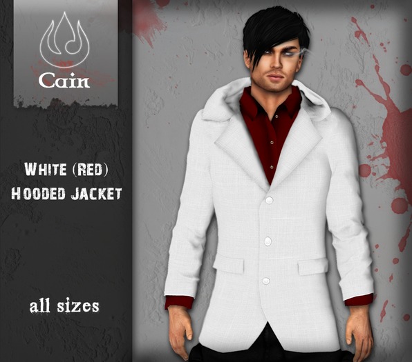 Cain - White (Red) - Hooded Jacket