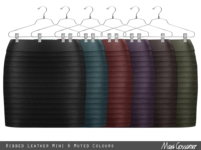 Mini Skirt - Ribbed Leather - 6 Colours