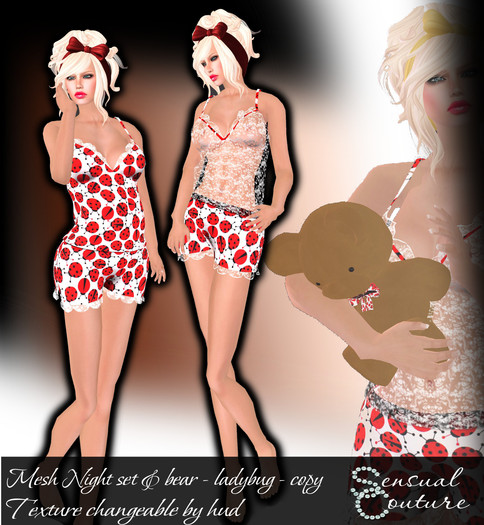 Mesh night set & bear  * ladybug *