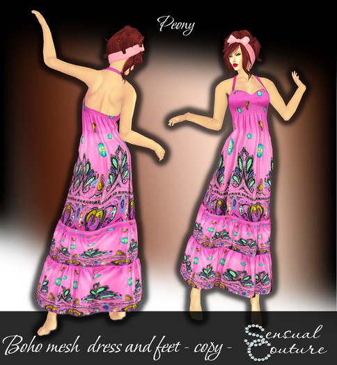 Mesh Boho long dress  * poeny *