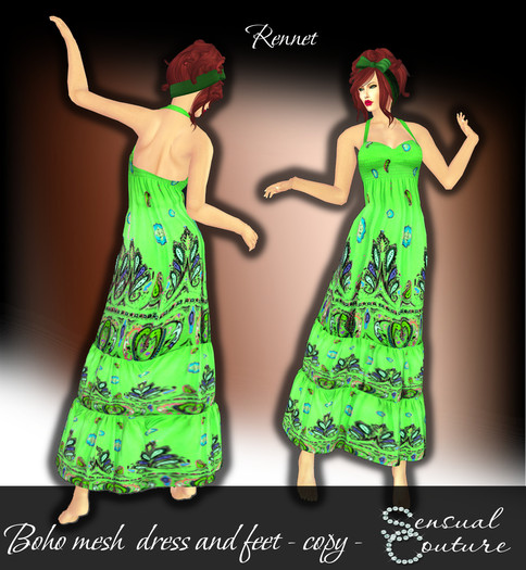 Mesh Boho long dress  * rennet *
