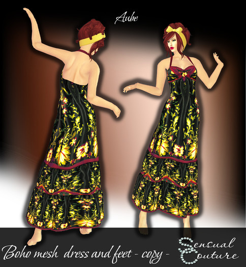 Mesh Boho long dress  * aube *