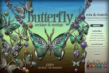 EarthStones Butterfly Necklace & Earrings - Breeze (BOX)