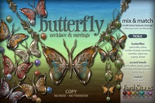 EarthStones Butterfly Necklace & Earrings - Tickle (BOX)