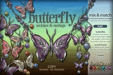 EarthStones Butterfly Necklace & Earrings - Flirt (BOX)