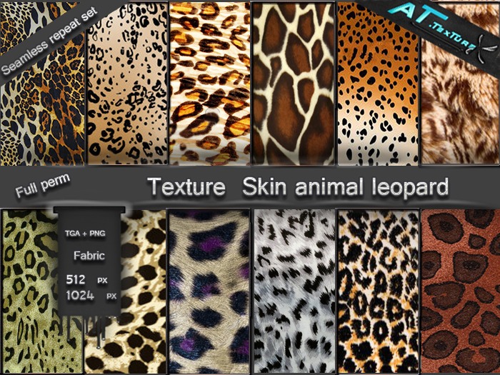 Second Life Marketplace - AT-Texture skin animal leopard 1+ hud texture ...