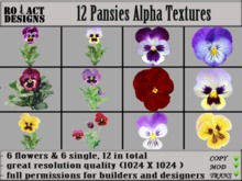 Ro!Act Designs 12 Pansies Alpha Textures