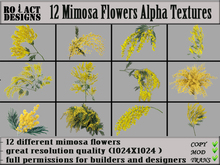 Ro!Act Designs 12 Mimosa Flowers Alpha Textures