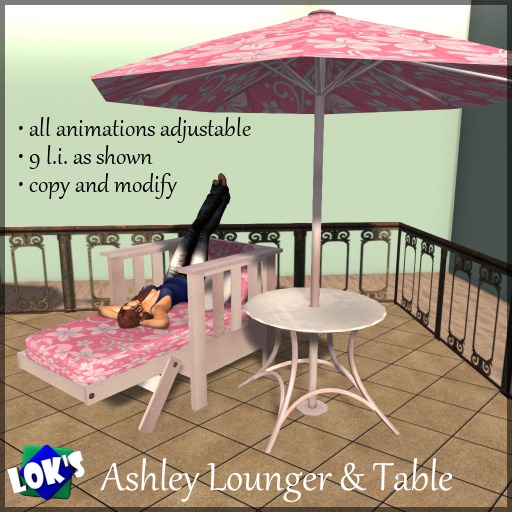 SALE 80% OFF Lok's Ashley Lounger & Table Set
