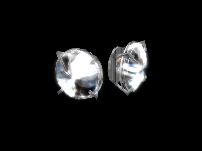 Earring Diamond Stud White Gold - BOXED