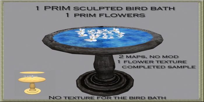 ++ 1 Prim Sculpted Bird Bath KIT