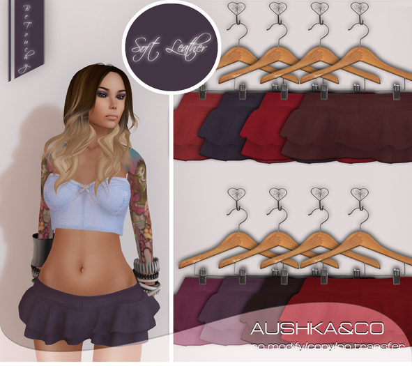 AUSHKA&CO-Micro Mini Skirt-Leather Darks-All with HUD