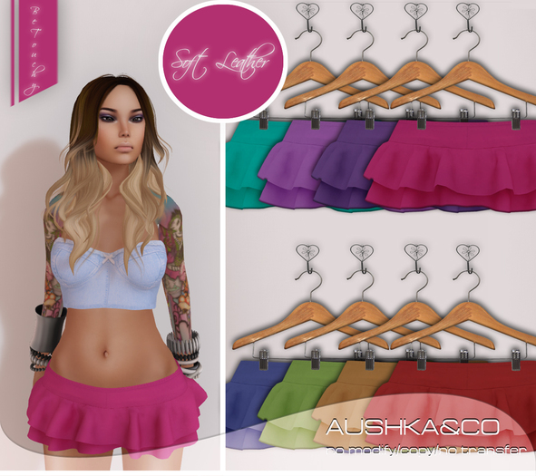 AUSHKA&CO-Micro Mini Skirt-Leather Colorful-All with HUD