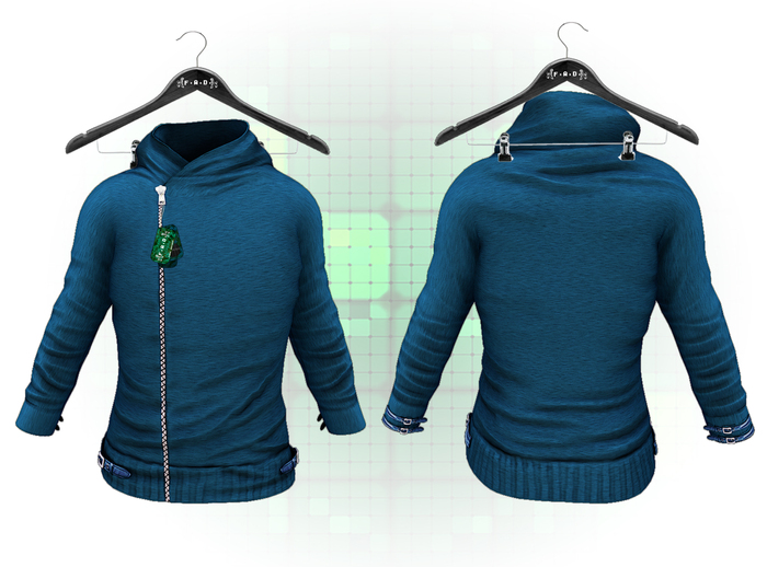 :{F.A.D.}: Nico Blue Neck Covered Coat 