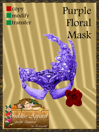 *Goddess* Purple Floral Mask
