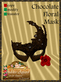 *Goddess* Chocolate Brown Floral Mask