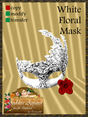*Goddess* White Floral Mask