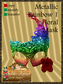 *Goddess* Metallic Rainbow1 Floral Mask
