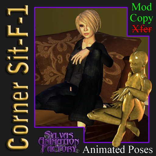 Corner Sit - F-1 -- Female Sitting Animation (copyable)