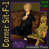 Corner Sit - F-1 -- Female Sitting Animation (copyable)