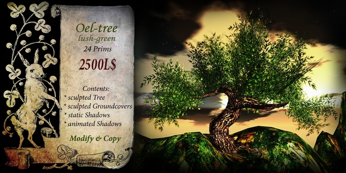 NEW TRAILS - OEL-tree lush green / sculpted tree modify&copy
