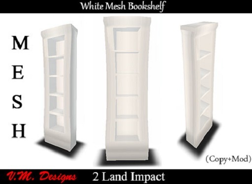 Mesh Tall White Bookshelf By V.M. Designs 