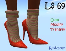 ...Orange hight heels and socks...2