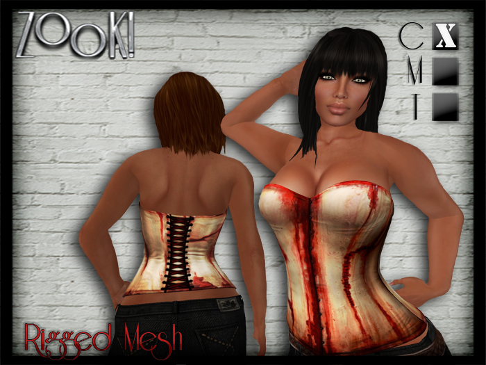 ZK Eyelet Corset (Rigged Mesh) Ripped Flesh