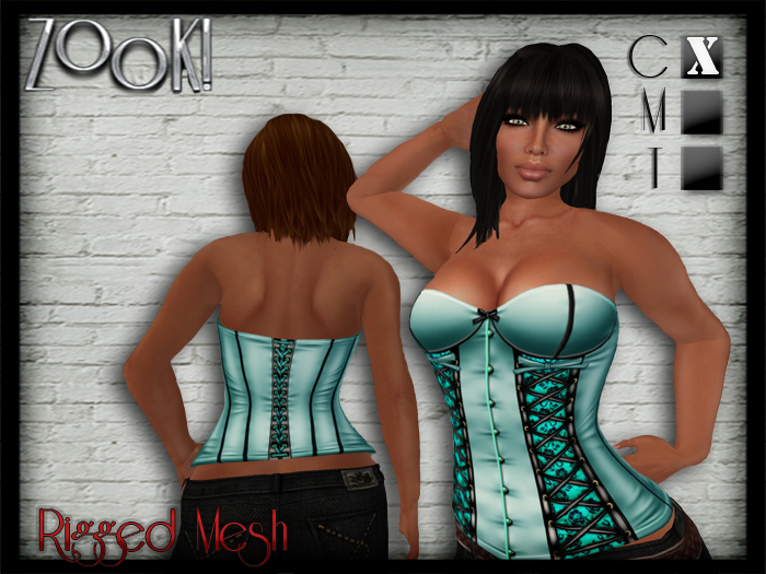 ZK Eyelet Corset (Rigged Mesh) Teal