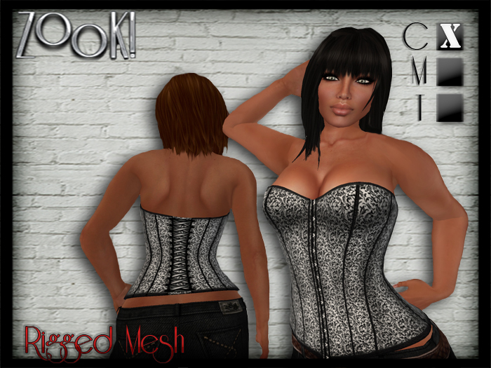 ZK Eyelet Corset (Rigged Mesh) Ripped Flesh