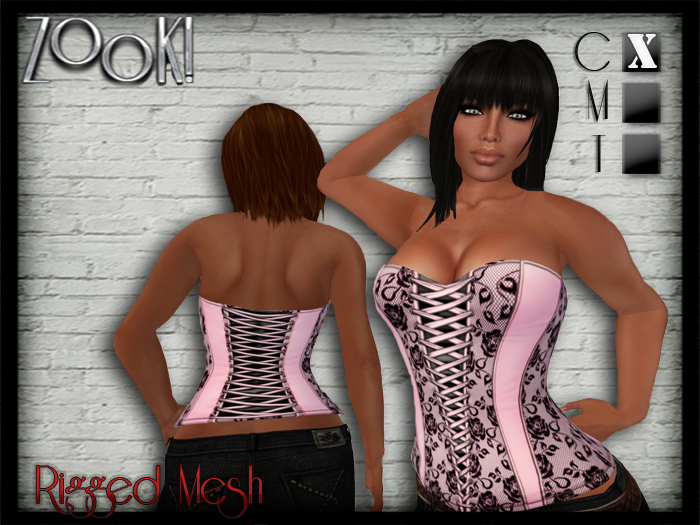 ZK Eyelet Corset (Rigged Mesh) Ripped Flesh